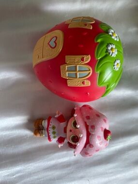 Strawberry-Themed Playhouse with Pink Character Doll